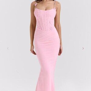House of CB Romola Pink Butterfly Detail Dress